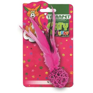 Tatrapet Играчка за мачка топче со пердув 14цм