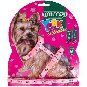 Tatrapet Градник со поводник розов 1,0×18-45cm/120цм